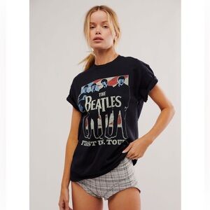 NWT FREE PEOPLE x JUNK FOOD THE BEATLES FIRST U.S. TOUR TEE